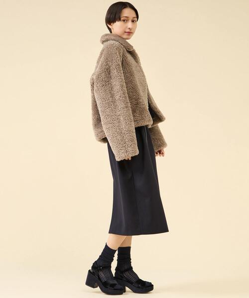 martinique(マルティニーク)の「フェイクファーブルゾン(ブルゾン・レディース・グレイッシュベージュ/ブラウン・FREE)」の17枚目の写真