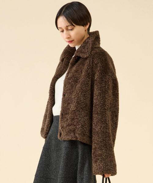 martinique(マルティニーク)の「フェイクファーブルゾン(ブルゾン・レディース・グレイッシュベージュ/ブラウン・FREE)」の7枚目の写真