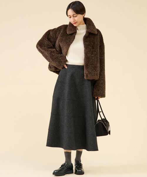 martinique(マルティニーク)の「フェイクファーブルゾン(ブルゾン・レディース・グレイッシュベージュ/ブラウン・FREE)」の9枚目の写真