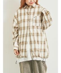 チカキサダ チェックブラウス 黄色 チカキサダ チェックブラウス 黄色