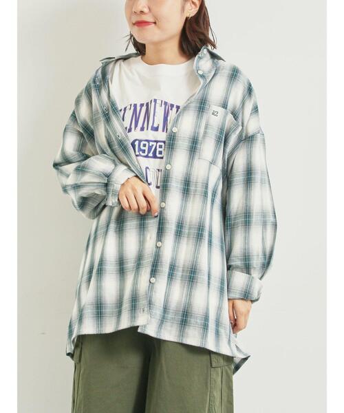 SM2（エスエムツー）の「オンブレチェック裾ドロストシャツ（シャツ/ブラウス・レディース・ブラック/イエロー/グリーン/ピンク/ネイビー・F）」の3枚目の写真