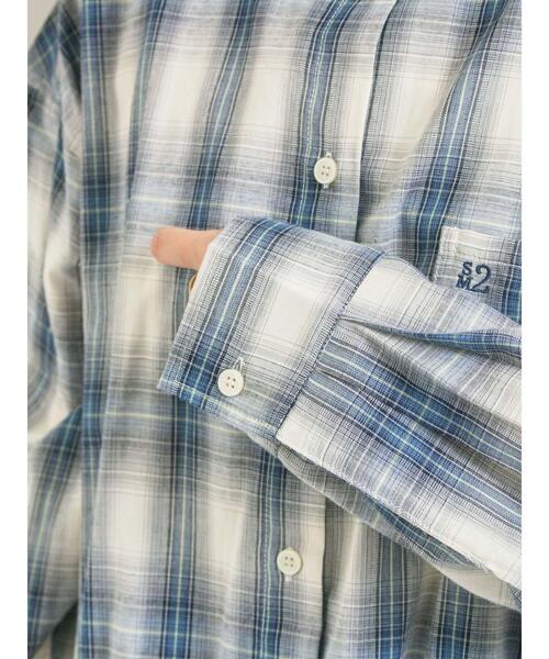 SM2（エスエムツー）の「オンブレチェック裾ドロストシャツ（シャツ/ブラウス・レディース・ブラック/イエロー/グリーン/ピンク/ネイビー・F）」の9枚目の写真