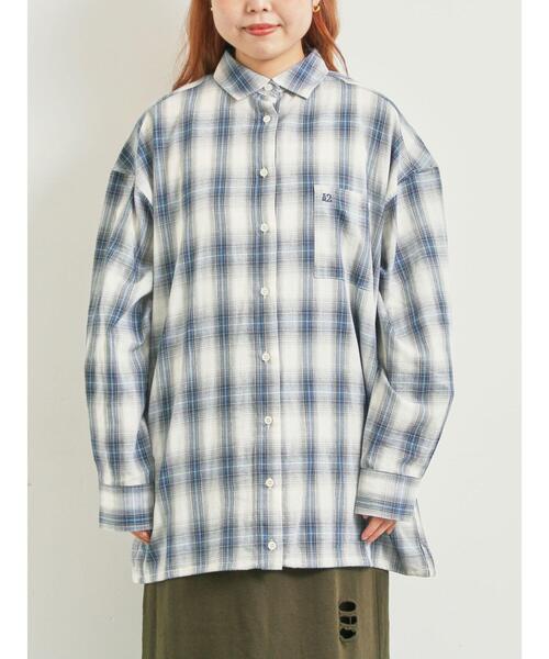 SM2（エスエムツー）の「オンブレチェック裾ドロストシャツ（シャツ/ブラウス・レディース・ブラック/イエロー/グリーン/ピンク/ネイビー・F）」の8枚目の写真