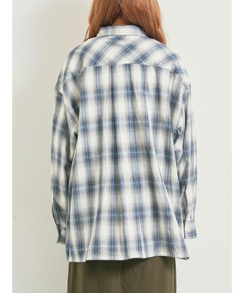 SM2（エスエムツー）の「オンブレチェック裾ドロストシャツ（シャツ/ブラウス・レディース・ブラック/イエロー/グリーン/ピンク/ネイビー・F）」の10枚目の写真