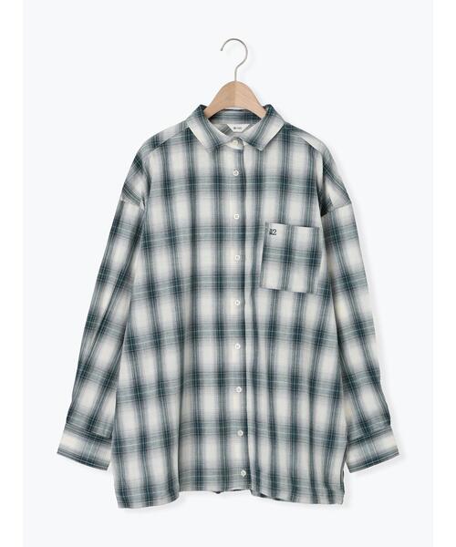 SM2（エスエムツー）の「オンブレチェック裾ドロストシャツ（シャツ/ブラウス・レディース・ブラック/イエロー/グリーン/ピンク/ネイビー・F）」の18枚目の写真