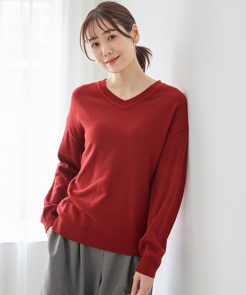 ハニぽか・ダイナホット・ウォッシャブル】あったかVネックニット