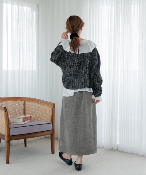 flower（フラワー）の「グリッターニットスカート2（スカート・レディース・ブラック/グレー・FREE）」の9枚目の写真