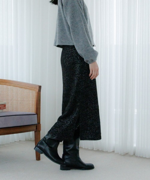 flower（フラワー）の「グリッターニットスカート2（スカート・レディース・ブラック/グレー・FREE）」の11枚目の写真