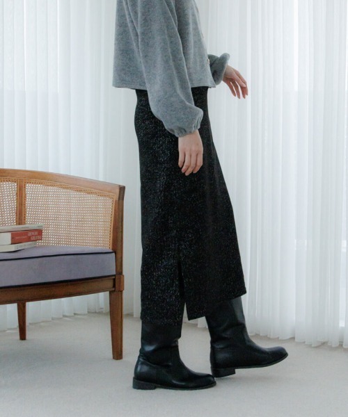 flower（フラワー）の「グリッターニットスカート2（スカート・レディース・ブラック/グレー・FREE）」の12枚目の写真