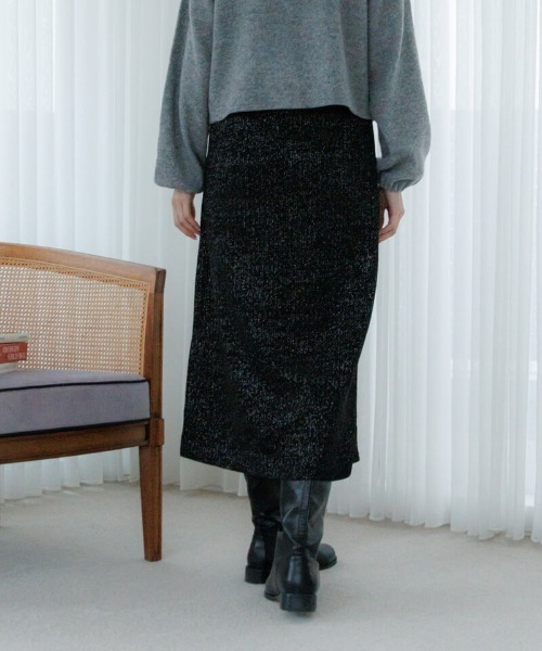 flower（フラワー）の「グリッターニットスカート2（スカート・レディース・ブラック/グレー・FREE）」の13枚目の写真