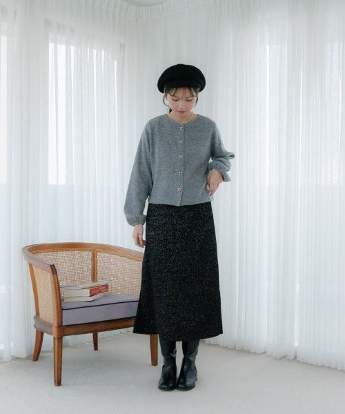 flower（フラワー）の「グリッターニットスカート2（スカート・レディース・ブラック/グレー・FREE）」の17枚目の写真