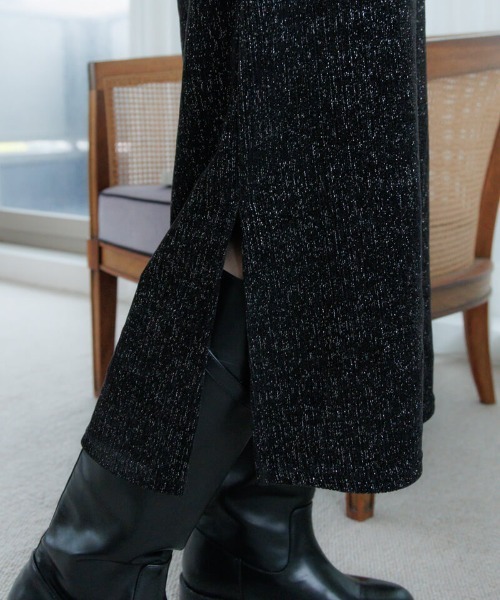 flower（フラワー）の「グリッターニットスカート2（スカート・レディース・ブラック/グレー・FREE）」の18枚目の写真