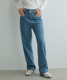 キルティングステッチワイドデニムパンツ Quilted Stitch Wide Denim Pants