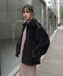 CORNERS | ボアオーバーサイズフライトジャケット(ムートンコート)