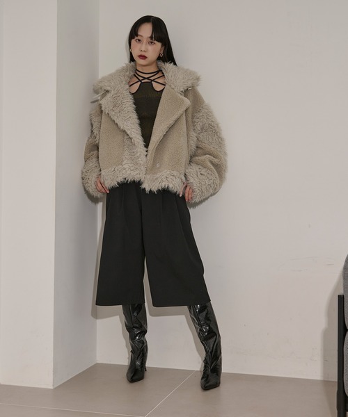 フォックスファーコート Ezick（エジック）の「docking faux fur coat ボアドッキング