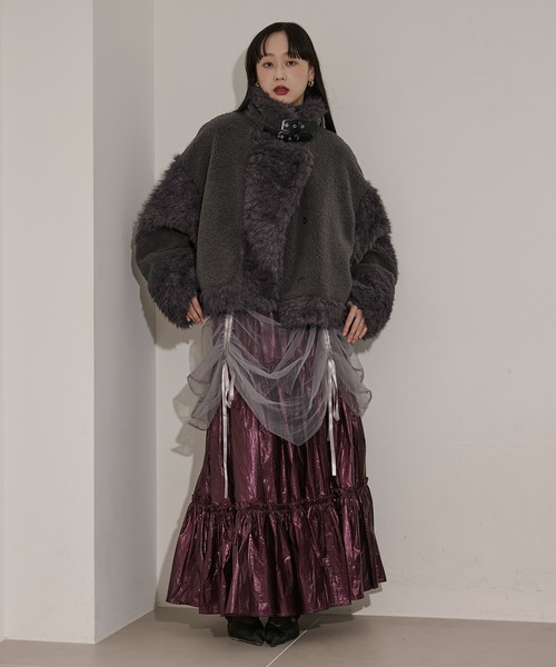 セール】docking faux fur coat ボアドッキングフォックスファーコート