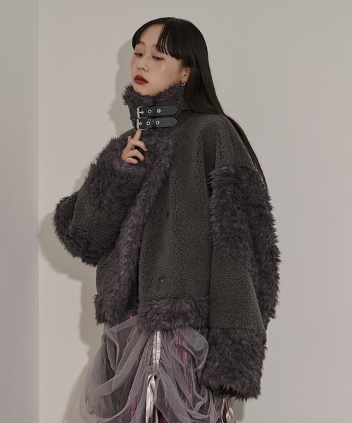 docking faux fur coat ボアドッキングフォックスファーコート