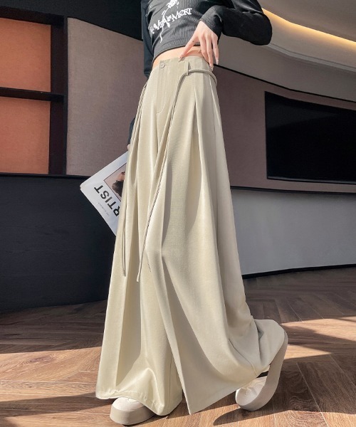 ReRe(リリ)の「プリーツ風ワイドパンツ(その他パンツ・レディース・ベージュ/グレー/ブラック・MEDIUM/LARGE/X-LARGE)」の18枚目の写真