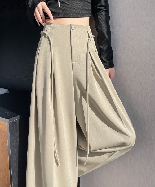 ReRe(リリ)の「プリーツ風ワイドパンツ(その他パンツ・レディース・ベージュ/グレー/ブラック・MEDIUM/LARGE/X-LARGE)」の20枚目の写真