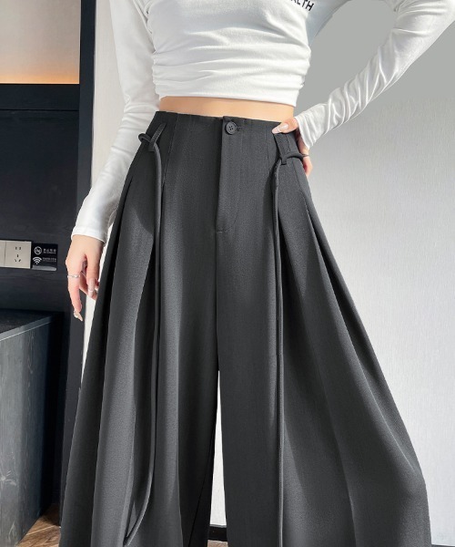ReRe(リリ)の「プリーツ風ワイドパンツ(その他パンツ・レディース・ベージュ/グレー/ブラック・MEDIUM/LARGE/X-LARGE)」の11枚目の写真