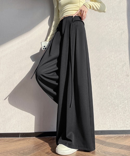 ReRe(リリ)の「プリーツ風ワイドパンツ(その他パンツ・レディース・ベージュ/グレー/ブラック・MEDIUM/LARGE/X-LARGE)」の10枚目の写真