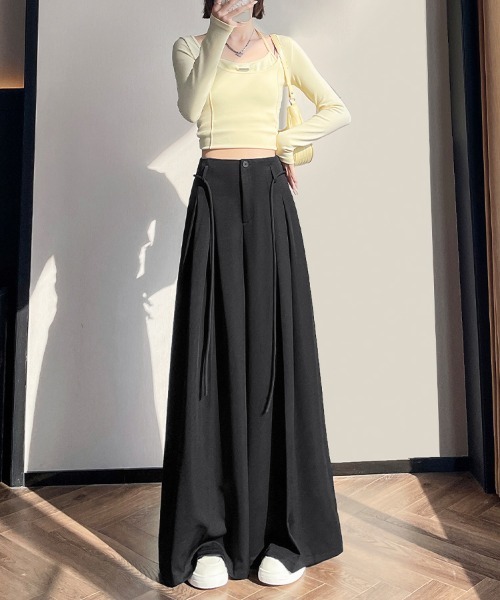 ReRe(リリ)の「プリーツ風ワイドパンツ(その他パンツ・レディース・ベージュ/グレー/ブラック・MEDIUM/LARGE/X-LARGE)」の14枚目の写真