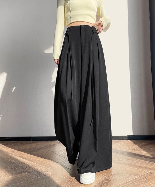 ReRe(リリ)の「プリーツ風ワイドパンツ(その他パンツ・レディース・ベージュ/グレー/ブラック・MEDIUM/LARGE/X-LARGE)」の15枚目の写真