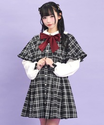 secrethoneyチェック柄 ワンピース シークレットハニー Secret Honey ヨークフリルチェック柄