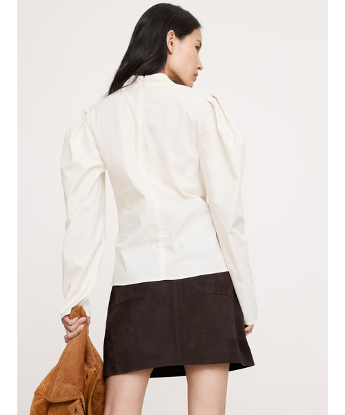 Banana Republic（バナナリパブリック）の「ストレッチ コットン パフスリーブ トップス（シャツ/ブラウス・レディース・ブラック/アイボリー・M/XS/S/L）」の5枚目の写真