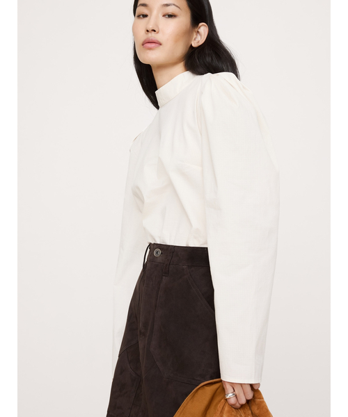 Banana Republic（バナナリパブリック）の「ストレッチ コットン パフスリーブ トップス（シャツ/ブラウス・レディース・ブラック/アイボリー・M/XS/S/L）」の7枚目の写真