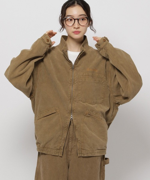 SMITH'S（スミス）の「【SMITH'S AMERICAN(スミス アメリカン)】別注 スタンドZIPジャケット（ブルゾン・レディース・レッド/ライトブラウン/ブルー・MEDIUM/LARGE）」の2枚目の写真