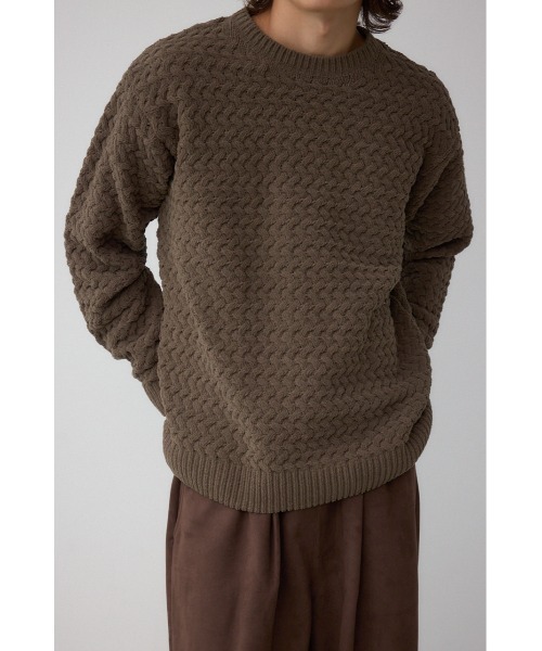 バスケット編みマットモールニット（ニット/セーター）｜AZUL BY