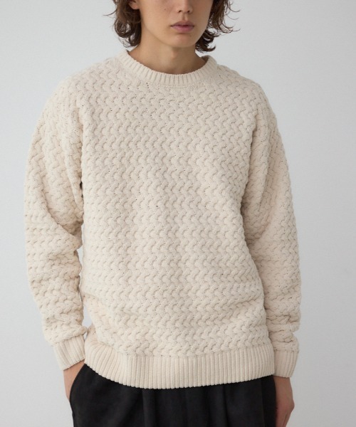 バスケット編みマットモールニット（ニット/セーター）｜AZUL BY