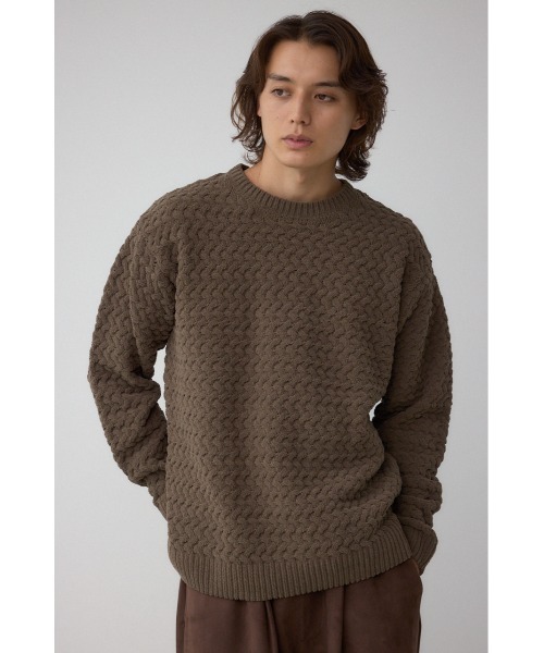 バスケット編みマットモールニット（ニット/セーター）｜AZUL BY