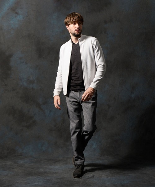 HIDEAWAYS NICOLE(ハイダウェイニコル)の「ミラノリブ スタンドニットブルゾン(カーディガン/ボレロ・メンズ・ブラック/ライトグレー/ベージュ/ターコイズブルー・MEDIUM/X-LARGE/LARGE)」の16枚目の写真