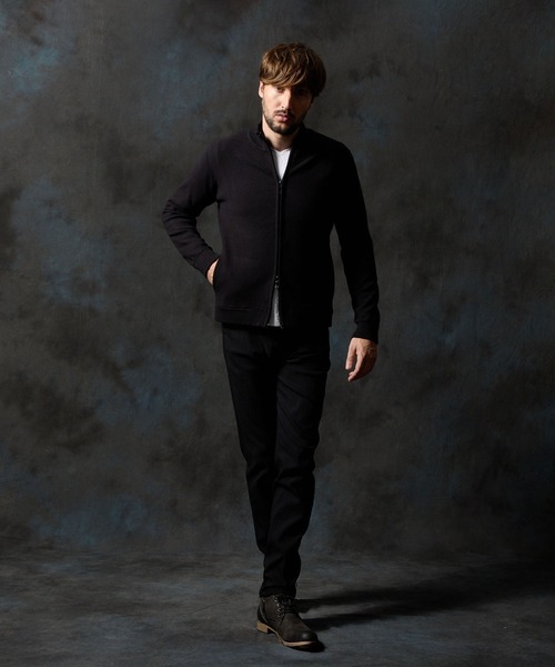 セール】ミラノリブ スタンドニットブルゾン（カーディガン/ボレロ