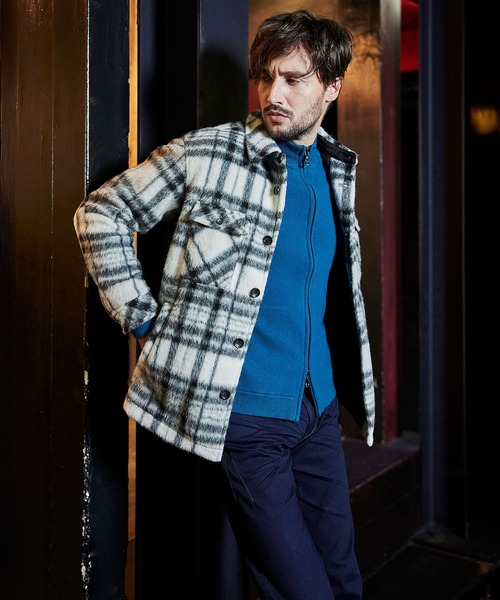 HIDEAWAYS NICOLE(ハイダウェイニコル)の「ミラノリブ スタンドニットブルゾン(カーディガン/ボレロ・メンズ・ブラック/ライトグレー/ベージュ/ターコイズブルー・MEDIUM/X-LARGE/LARGE)」の19枚目の写真