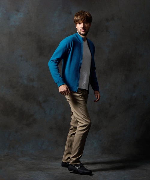 HIDEAWAYS NICOLE(ハイダウェイニコル)の「ミラノリブ スタンドニットブルゾン(カーディガン/ボレロ・メンズ・ブラック/ライトグレー/ベージュ/ターコイズブルー・MEDIUM/X-LARGE/LARGE)」の20枚目の写真