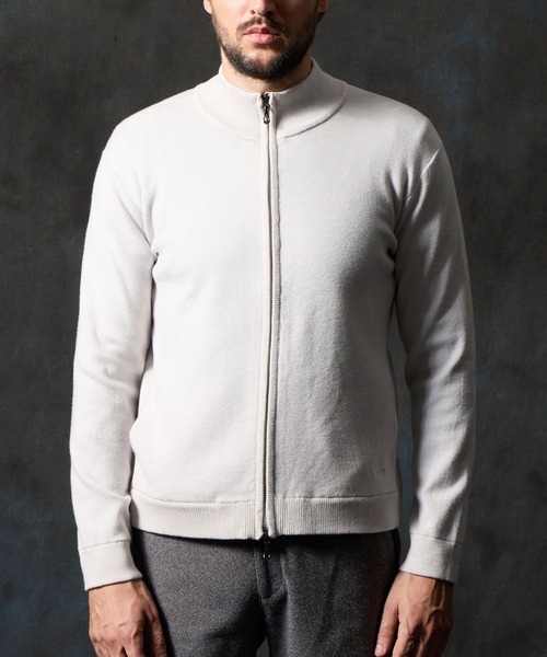 HIDEAWAYS NICOLE(ハイダウェイニコル)の「ミラノリブ スタンドニットブルゾン(カーディガン/ボレロ・メンズ・ブラック/ライトグレー/ベージュ/ターコイズブルー・MEDIUM/X-LARGE/LARGE)」の22枚目の写真