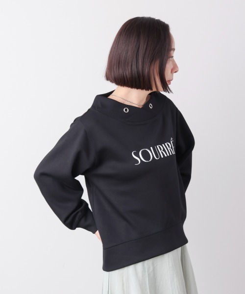 Bou Jeloud（ブージュルード）の「パウンドストレッチロゴプリントプルオーバー（スウェット・レディース・ブラック/グレイッシュベージュ/ピンク・FREE）」の2枚目の写真
