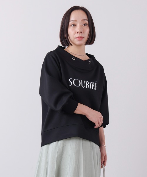 Bou Jeloud（ブージュルード）の「パウンドストレッチロゴプリントプルオーバー（スウェット・レディース・ブラック/グレイッシュベージュ/ピンク・FREE）」の12枚目の写真