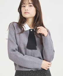 MISCH MASCH | 一部店舗限定 2025秋冬新作 3way衿×タイ付きビジュ釦カーディガン(カーディガン/ボレロ)