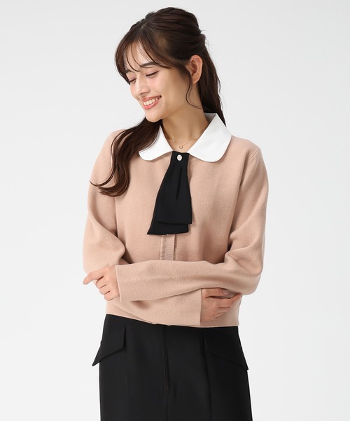 MISCH MASCH（ミッシュマッシュ）の「一部店舗限定 2025秋冬新作 3way衿×タイ付きビジュ釦カーディガン（カーディガン/ボレロ・レディース・グレー/ブラック/ベージュ・ﾌﾘ-）」の22枚目の写真