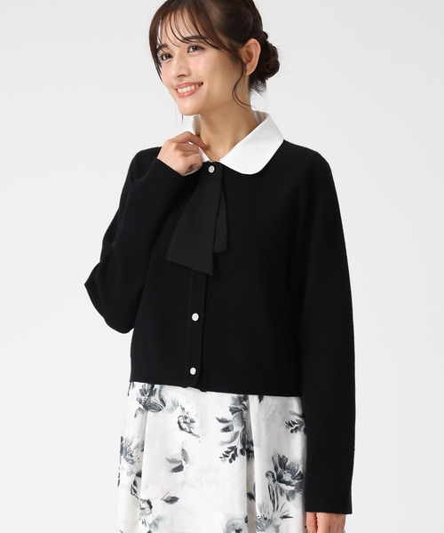 MISCH MASCH（ミッシュマッシュ）の「一部店舗限定 2025秋冬新作 3way衿×タイ付きビジュ釦カーディガン（カーディガン/ボレロ・レディース・グレー/ブラック/ベージュ・ﾌﾘ-）」の21枚目の写真