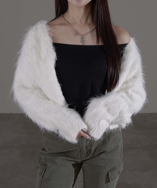 apres jour mignon（アプレジュールミニョン）の「オフショルカップ付きインナー（チューブトップ・レディース・オフホワイト/ブラック・フリー/LARGE）」の15枚目の写真