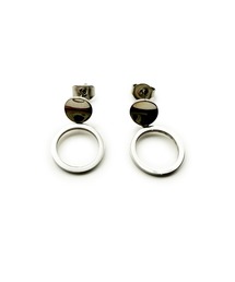 KISHOKACHI 希少価値 サークル&リングデザインドロップステンレスピアス