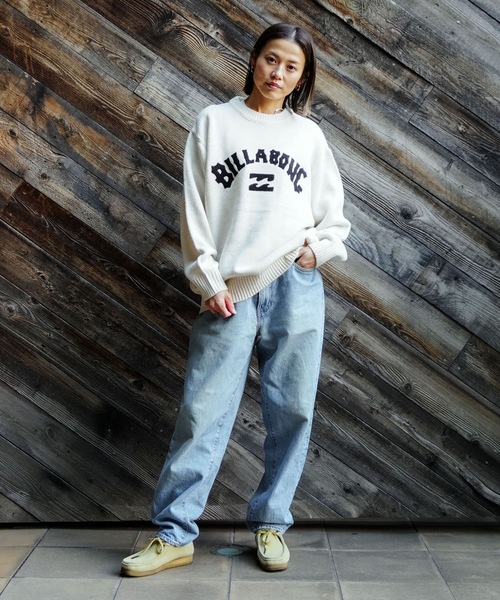 BILLABONG（ビラボン）の「BILLABONG レディース ARCH LOGO JQ CREW SW セーター 【2025年秋冬モデル】 @autumn/ビラボンフリントロゴ刺繍プルオーバークルーネックニットセーター（ニット/セーター・レディース・ブラック/アイボリー/ホワイト系その他・MEDIUM）」の13枚目の写真