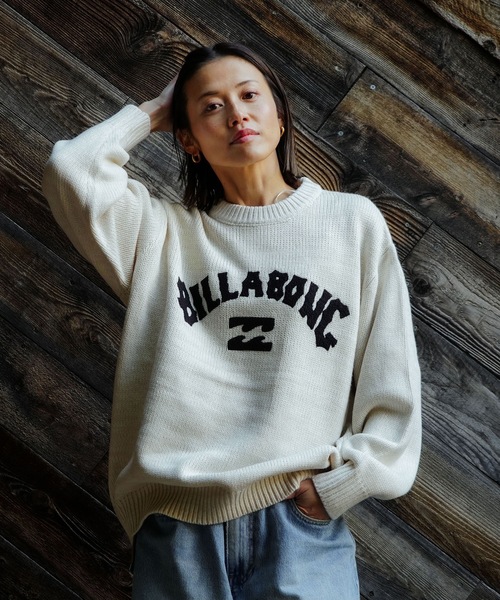 BILLABONG（ビラボン）の「BILLABONG レディース ARCH LOGO JQ CREW SW セーター 【2025年秋冬モデル】 @autumn/ビラボンフリントロゴ刺繍プルオーバークルーネックニットセーター（ニット/セーター・レディース・ブラック/アイボリー/ホワイト系その他・MEDIUM）」の15枚目の写真