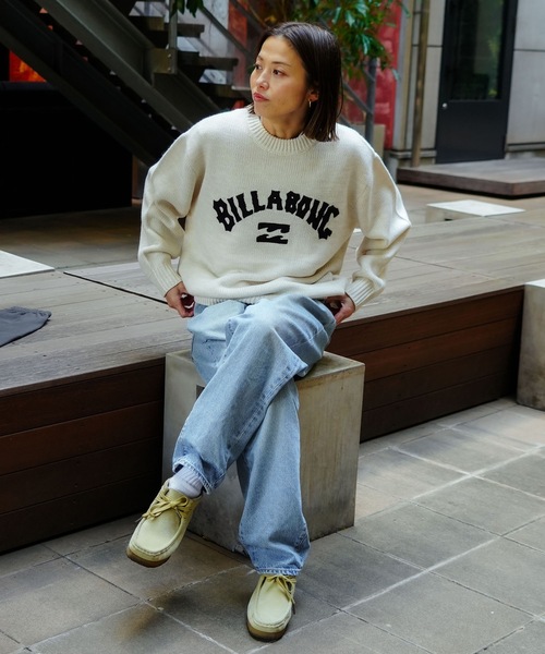 BILLABONG（ビラボン）の「BILLABONG レディース ARCH LOGO JQ CREW SW セーター 【2025年秋冬モデル】 @autumn/ビラボンフリントロゴ刺繍プルオーバークルーネックニットセーター（ニット/セーター・レディース・ブラック/アイボリー/ホワイト系その他・MEDIUM）」の17枚目の写真