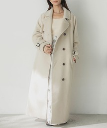 Elishe | 2WAYシャギースタンドカラーコート(ステンカラーコート)